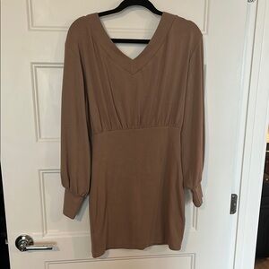 MAJORELLE Ribbed Tan Tunic Dress Large